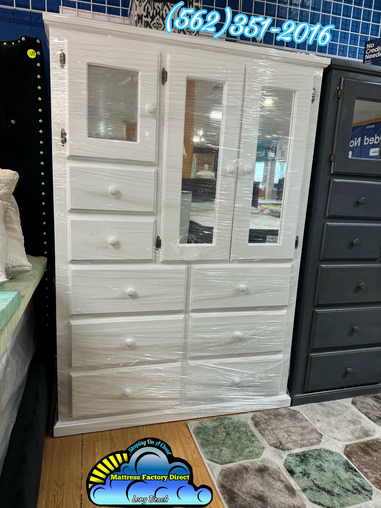White Closet Pinewood Huge With Mirror Drawer Storage 