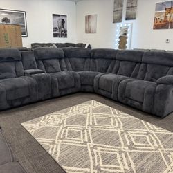 🛋️ Gray Plush Reclining Sectional – $1299!