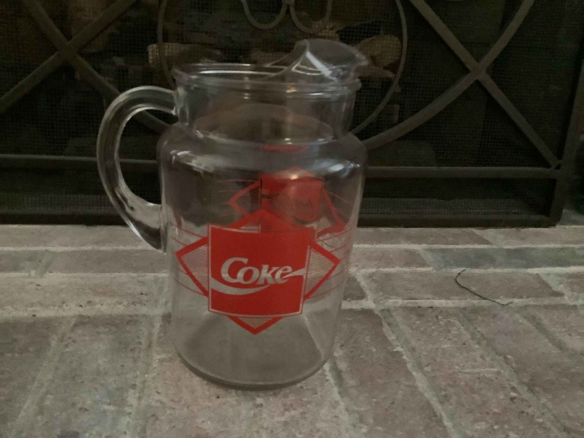 Vintage Glass Coke Beverage Pitcher