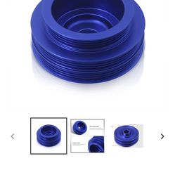 Acura Honda B-Series B16 B17 B18 B20 Underdrive Harmonic Balancer Crank Pulley Blue (B20 Requires Shorter Belt)