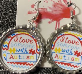 I love someone with autism earrings