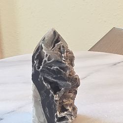 3.5" Approximately Sparkling Druzy Sphalerite Tower Quartz Crystal