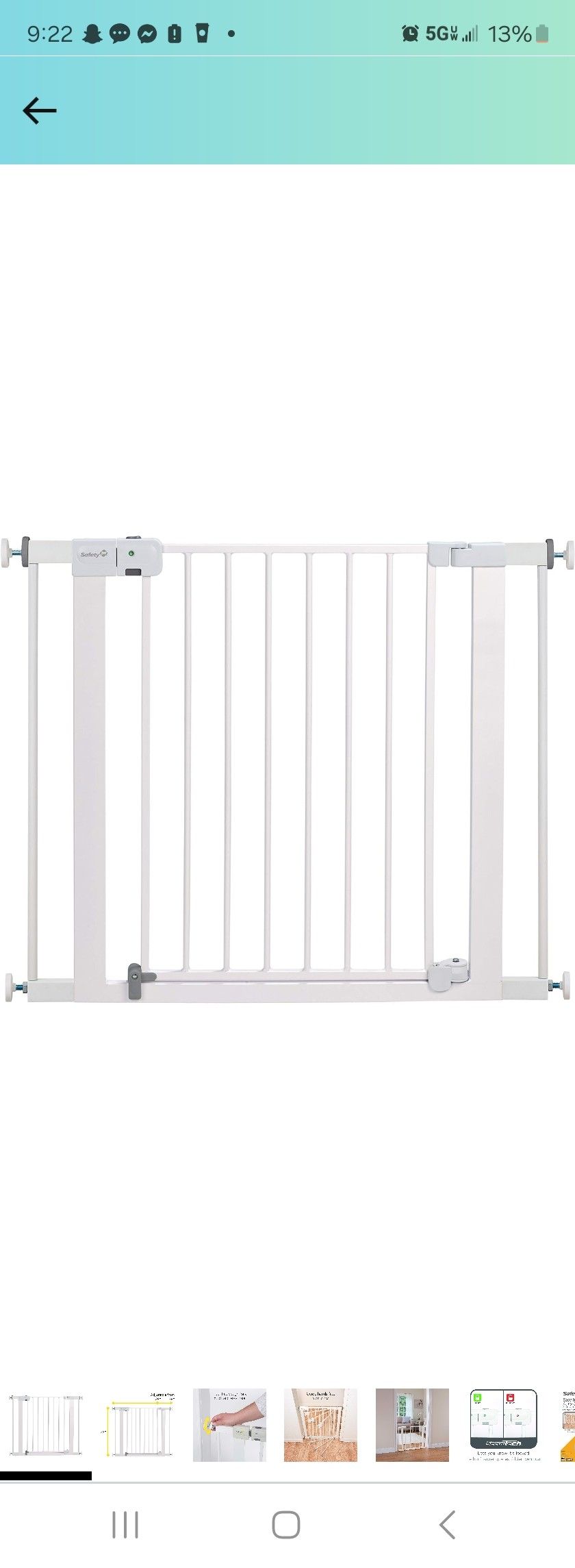 Safety 1st Easy Install Auto Close Gate White for Sale in Akron, OH