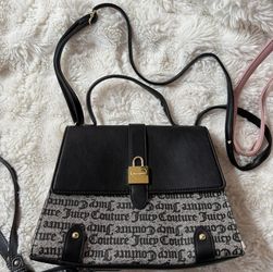 Juicy Couture Black And Grey Gold Lock Purse 