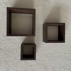 Three Square Floating Shelves