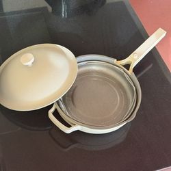 Our Place Always Pan Steam Cream 10.5 in Ceramic Nonstick Lid Steamer Basket