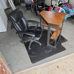 Corner Desk, Chair, And Mat
