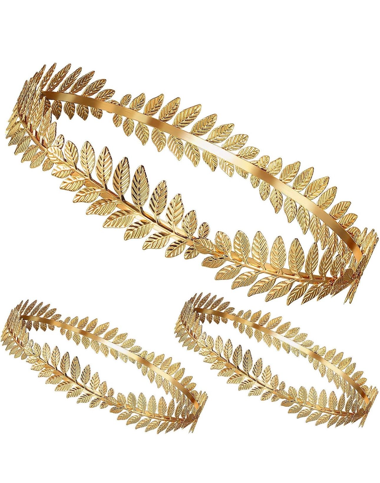 🔥NEW🔥 Meekoo 3 Pieces Roman Laurel Wreath Gold Crown Leaf Headband Greek Goddess
