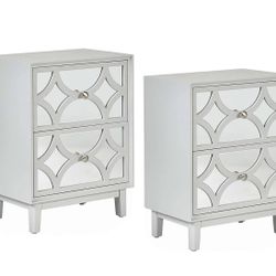 Light Gray Mirror Nightstands