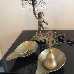 Vintage Brass lamp and brass items