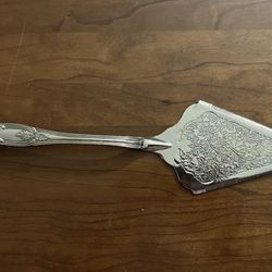 Silverplated Cake Server wedding baby shower cake cutter pie mid century modern