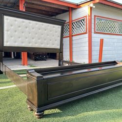 King bed frame with bench storage