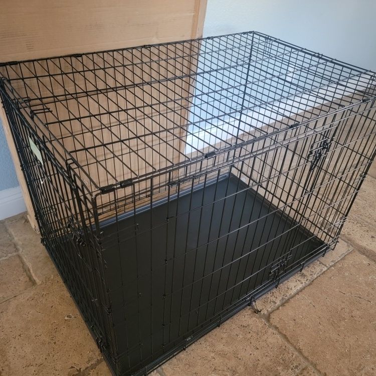 Brand New 42x28x31 Dog Crate/ 42 Crate Bed/ 2 Hanging Kennel Bowls/ 2 Dog  Chew Toys / Dog Cage Alone $80 for Sale in Fontana, CA - OfferUp