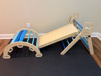 8-in-1 Foldable Wooden Indoor Jungle Gym
