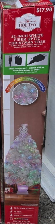 Holiday Time 32-Inch White Fiber Optic Christmas Tree