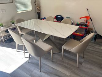 Sintered stone Modern Dining Table Set with 6 Chairs