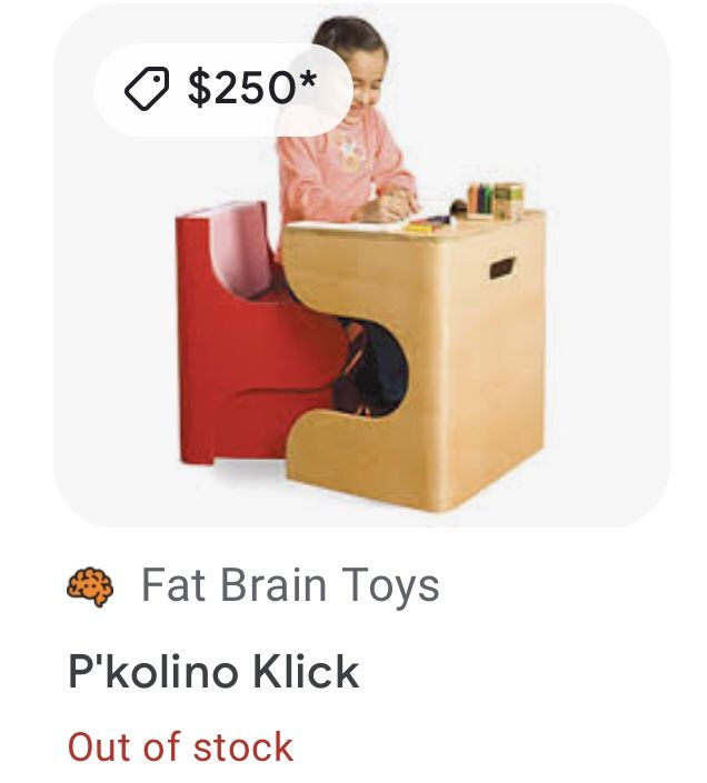 Kids Desk w/Seat By P'kolino Klick (Modern Design Furniture)