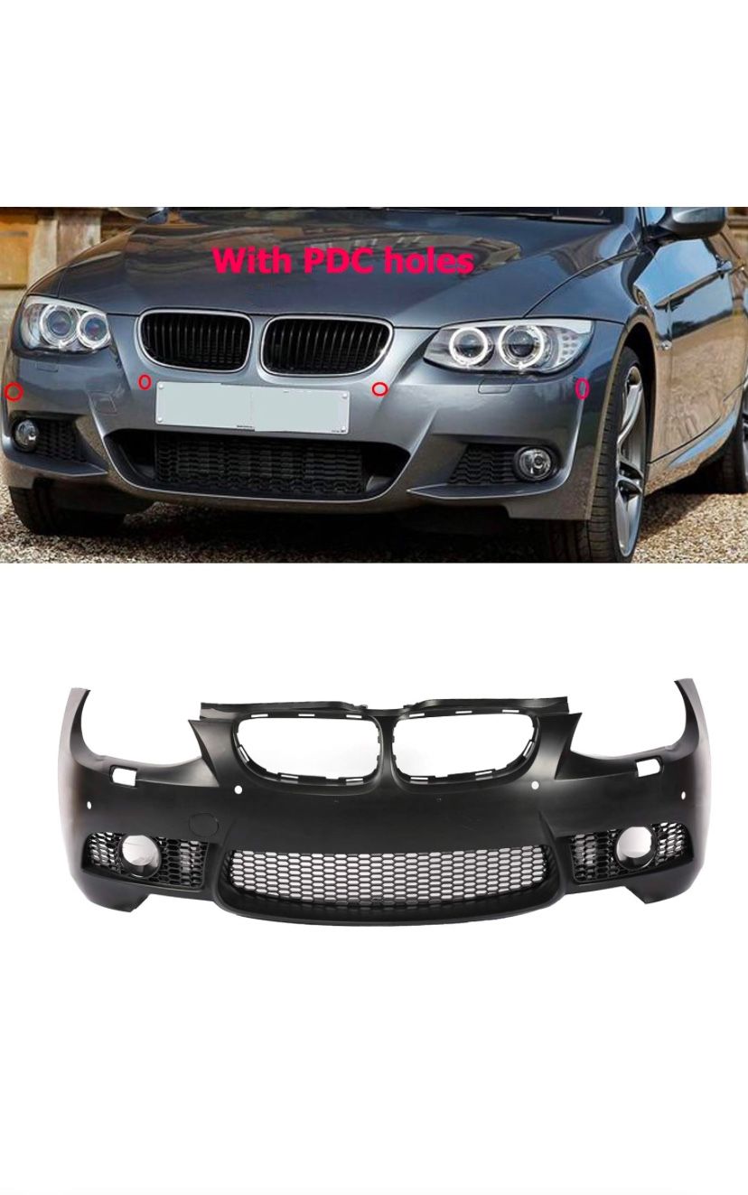 PENSUN M3 Style Front Bumper Body Kit W/PDC Holes Fit for 2010-2013 BMW E92 E93 3 Series 328i 335i