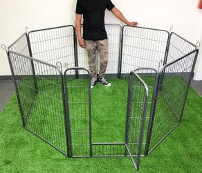(New) $115 Pet Dog Playpen Heavy Duty Fence Gate 8-Panels X (40” Tall X 32” Wide) 