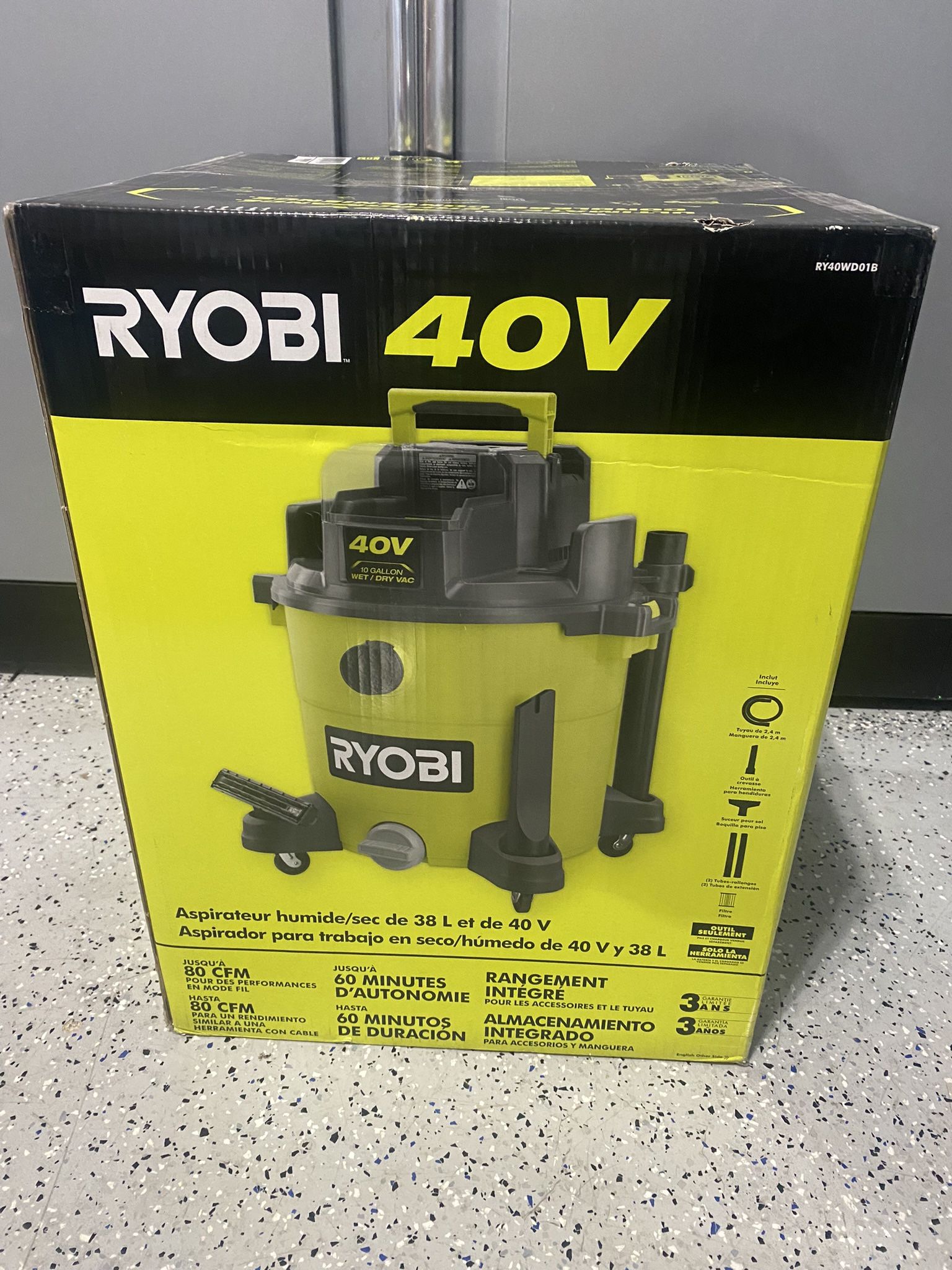 Ryobi 10 Gallons Cordless Vacuum 40 Volt TOOL ONLY