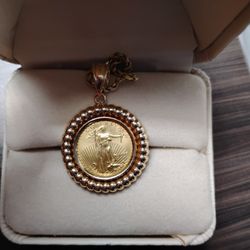 Gold Coin ,Mount & Chain