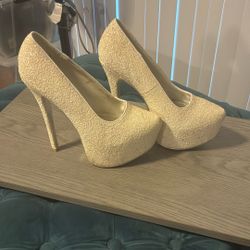 Alba Heels White Sparkle Woman’s Size 8