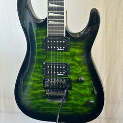 Jackson JS Series JS32Q DKA Dinky Archtop Electric Guitar Soloist with Amaranth Fretboard Transparent Green Charvel
