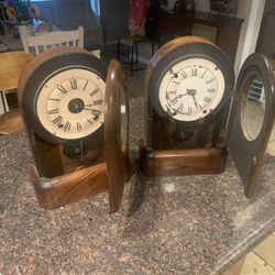 Beautiful 1897 Seth Thomas Spring Wind Eight Day Clocks One Works The Other Only Needs The Weight Pendulum Swat Bar Put On Missing One Wind Key 