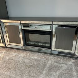 Electric Fireplace Cabinet & Matching Bookcase