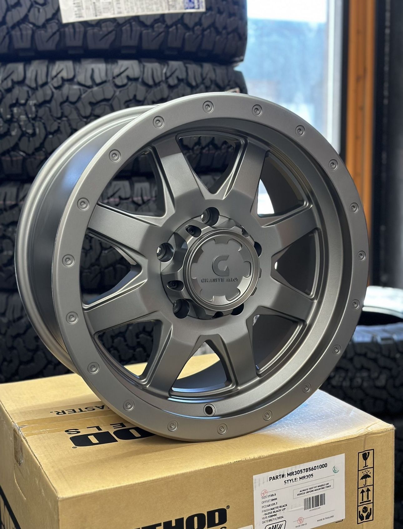 GRANITE ALLOY GA643 Anthracite 18x9 5x150 +25 Rims Tires LX470 Tundra Sequoia Land Cruiser
