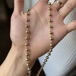 10k Gold Beads Chain 100% Real Gold