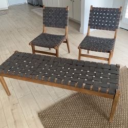 World Market Chair And Bench Set