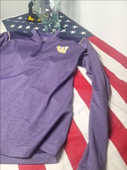 Mens New Washington Huskies Pullover Jacket Quarter Zip Small $55 used twice
