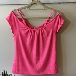 Kirra hot pink off the shoulder Top