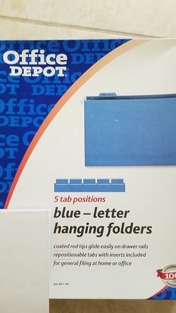 Office depot brand blue letter hanging folder