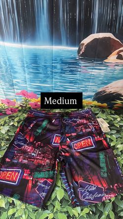 Hotel California Neon Print Board Shorts Medium