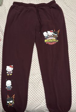 My Hero Academia x Hello Kitty Burgundy sweatpants XL