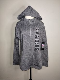 NFL Team Apparel Wmns Black / Silver Raiders Full Zip Hoodie Size XL NEW w/ Tags