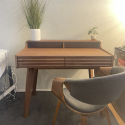 boho style desk with chair 