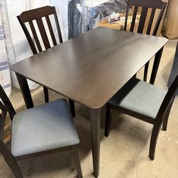 New 5pc Dark Brown Dinning Table Set on sale ⭐️ Finance with $0 Down⭐️