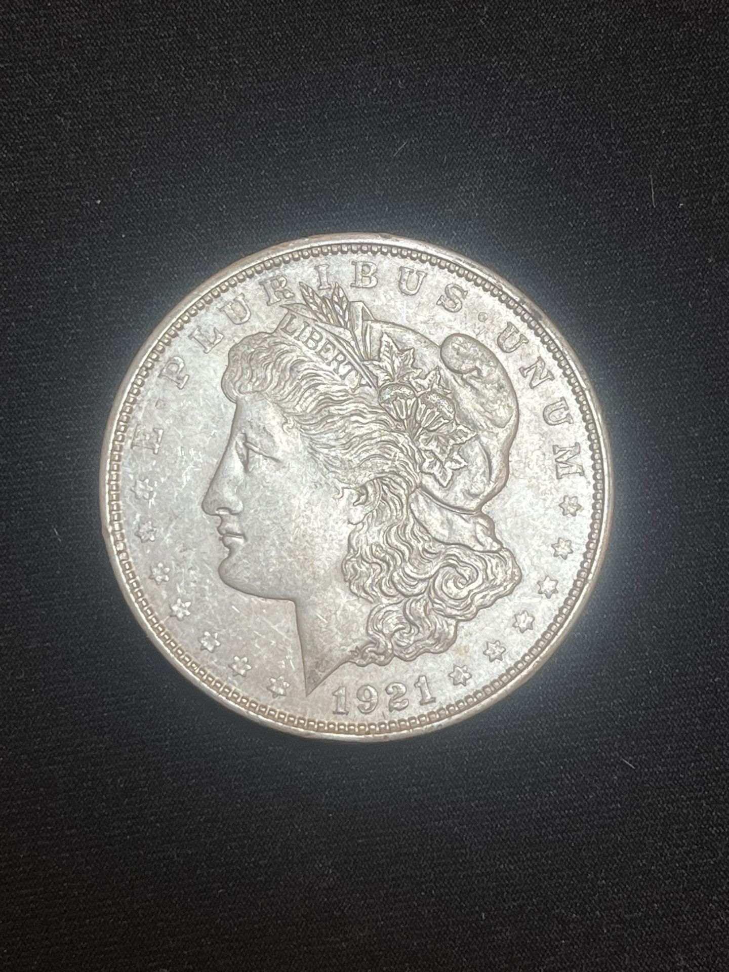 1921 Morgan Silver Dollar D Mark XF/AU