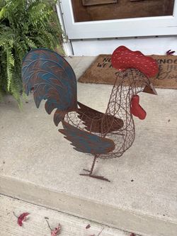 20” tall metal indoor sculpture of a Rooster