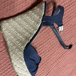 Denim Espradille Wedges Size 8 