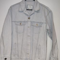 Men's Large Denim Light Colored Jean Jacket 