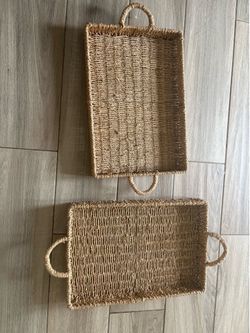 Seagrass rectangle tray baskets