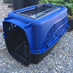 Petmate Blue 2 Door Top Load Small Dog Large Cat Kennel Crate Carrier