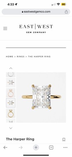 East West Gem Company - Harper Radiant cut Diamond Solitaire Yellow Gold Ring