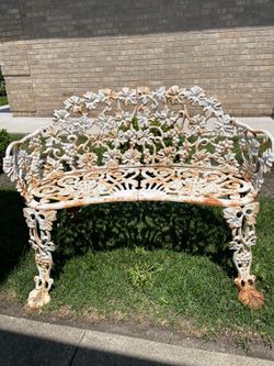 Vintage Cast Iron Grapevine Garden Bench