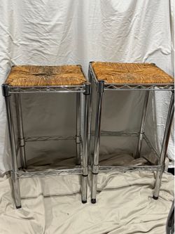 (2) wicker side tables