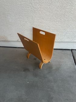 Rare Wooden Magazine Rack Holder Stand